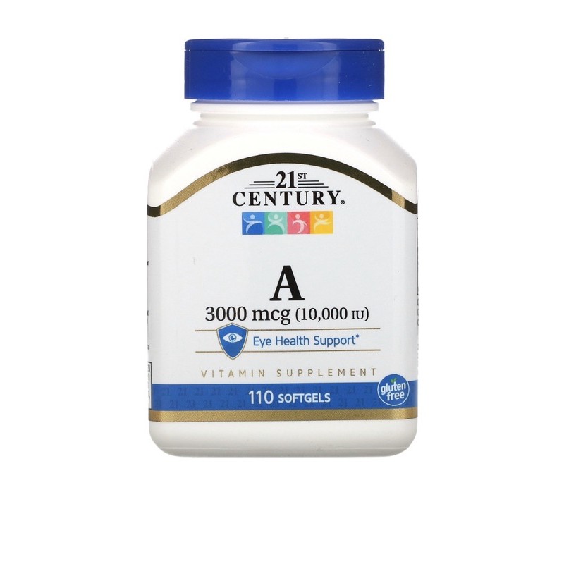 Vitamin A 10000 iu 110 softgels 21st Century 3000 mcg Usa