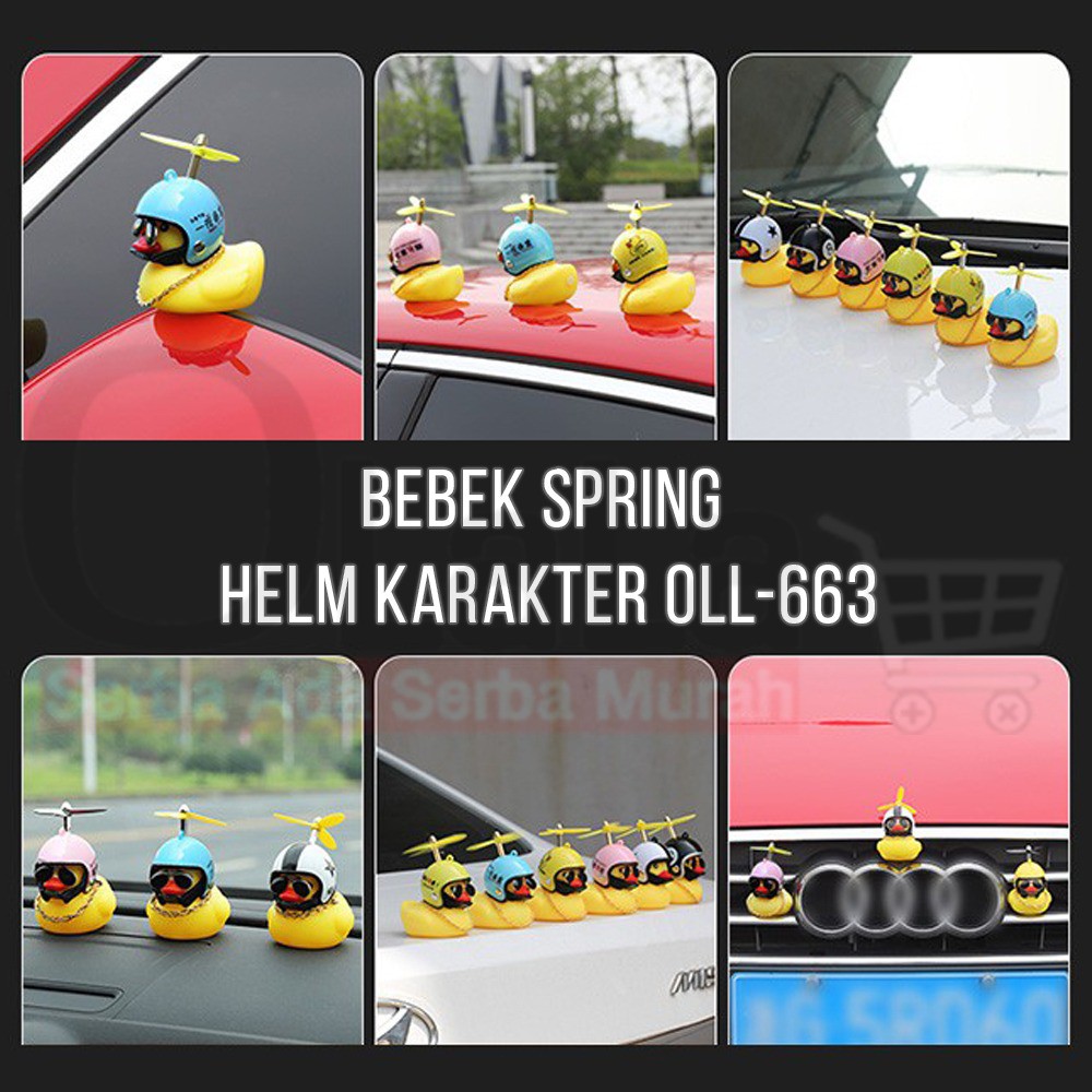 Pajangan Mobil Bebek Spring Helm Karakter OLL-663