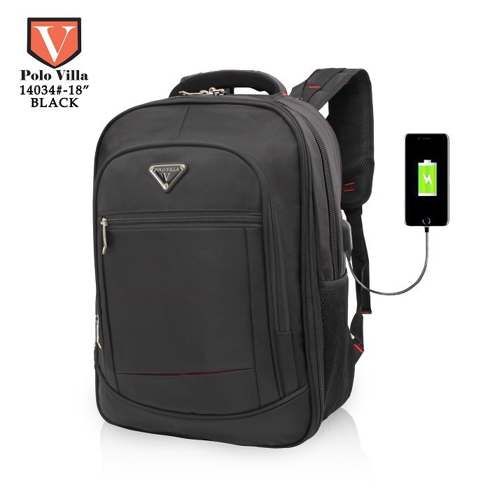 (RF) Tas Polo Villa 14034 Tas Sekolah Laptop Backpack Tas Pria