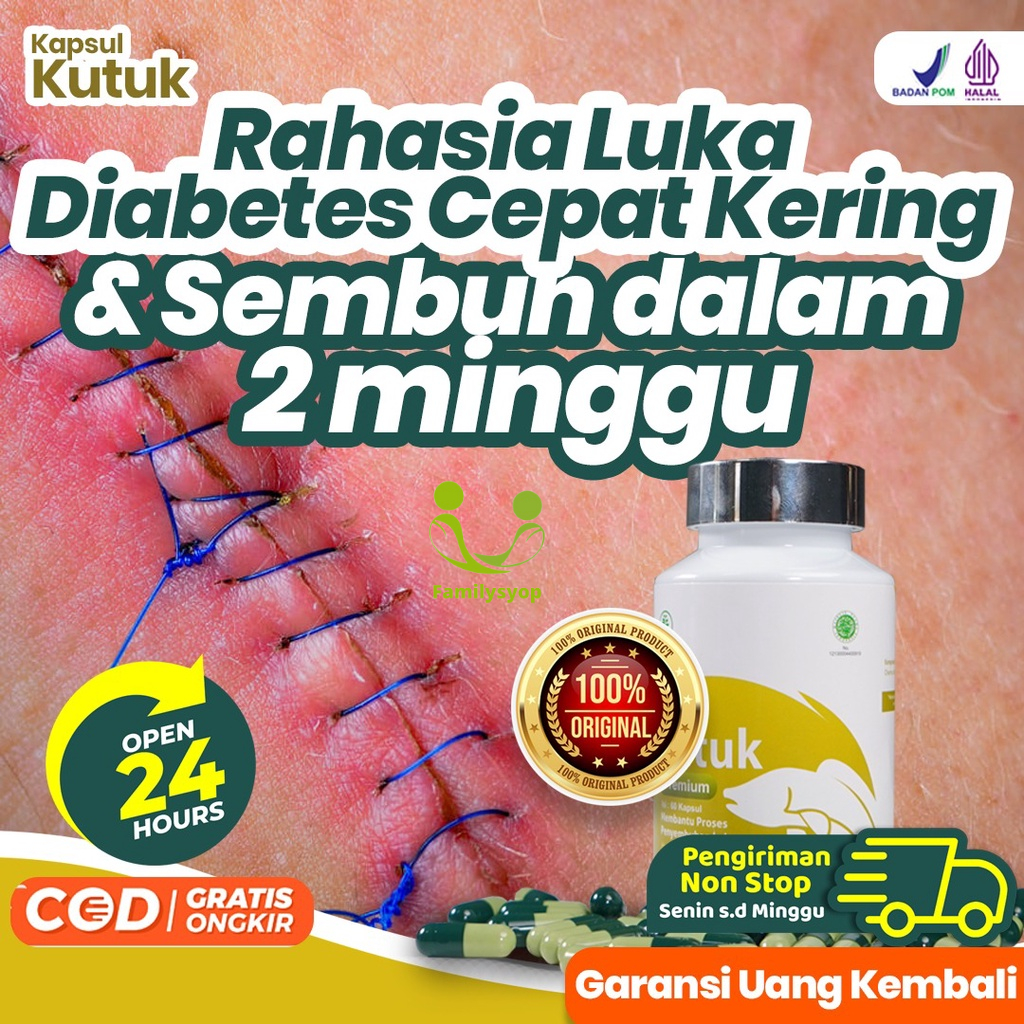 Original Kapsul Kutuk Premium 5x Cepat Sembuh Pasca Operasi Diabetes - Ekstrak Albumin Ikan Gabus Tingkatkan Daya Tahan Tubuh Perbaiki Gizi Buruk