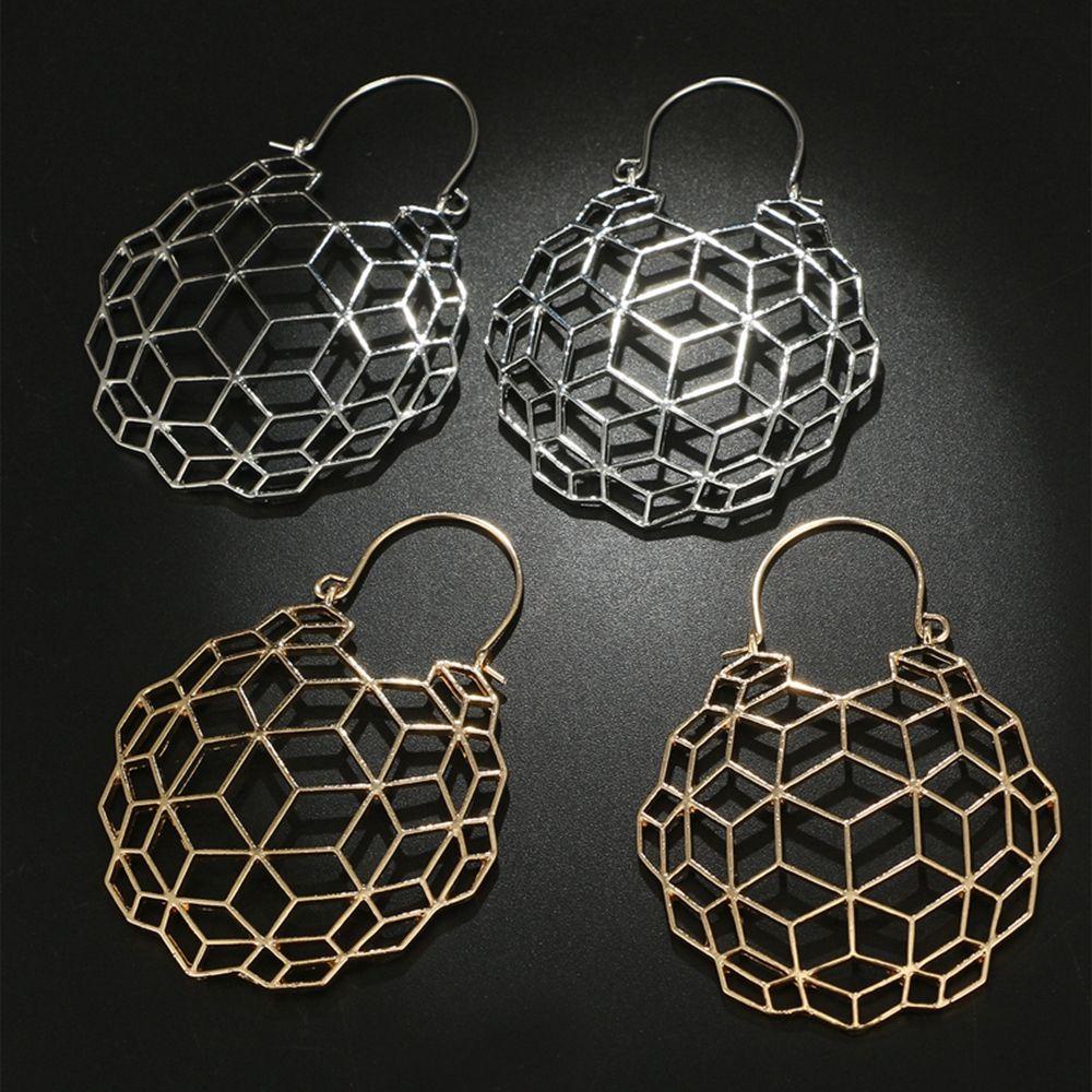 Solighter Anting Hoop Wanita Liontin Geometris Gypsy Tribal Menjuntai Drop