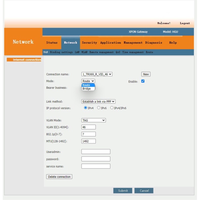 GM219-S XPON EPON GPON ONU ONT SUPPORT BRIDGE INCLUDE ADAPTOR