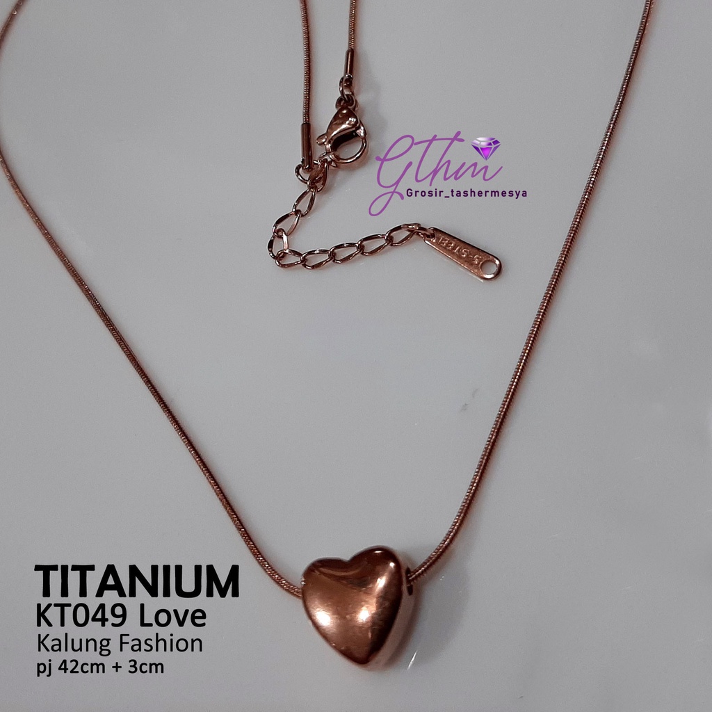 Kalung Titanium LOVE Rose Stainless Steel KT049 GTHM