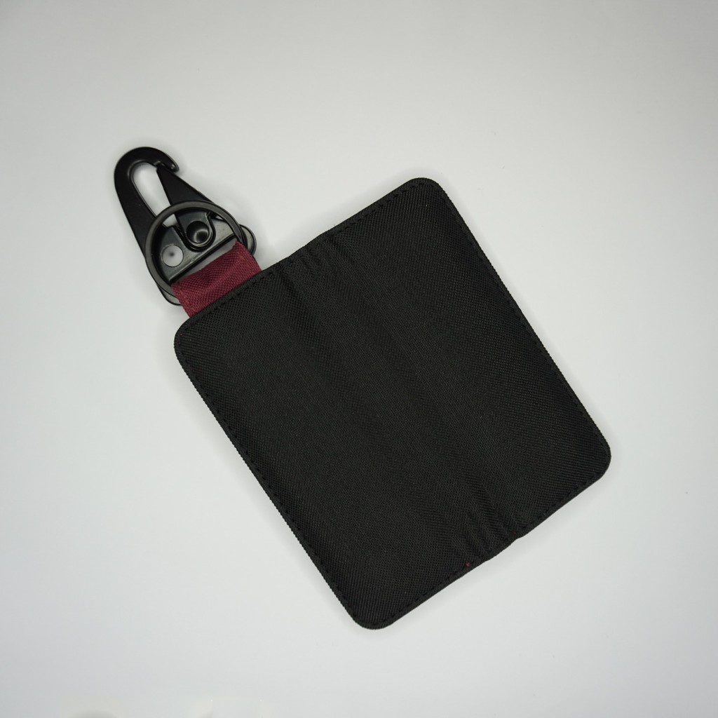 Gantungan Kunci Mobil Motor / Carabiner / Dompet STNK Slim / Warna Hitam Maroon - UGCB0009