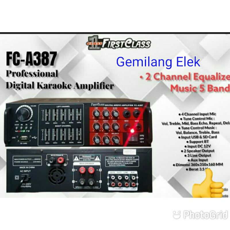 Amplifier Karaoke FIRSTCLASS FC-A387 BLUETOOTH