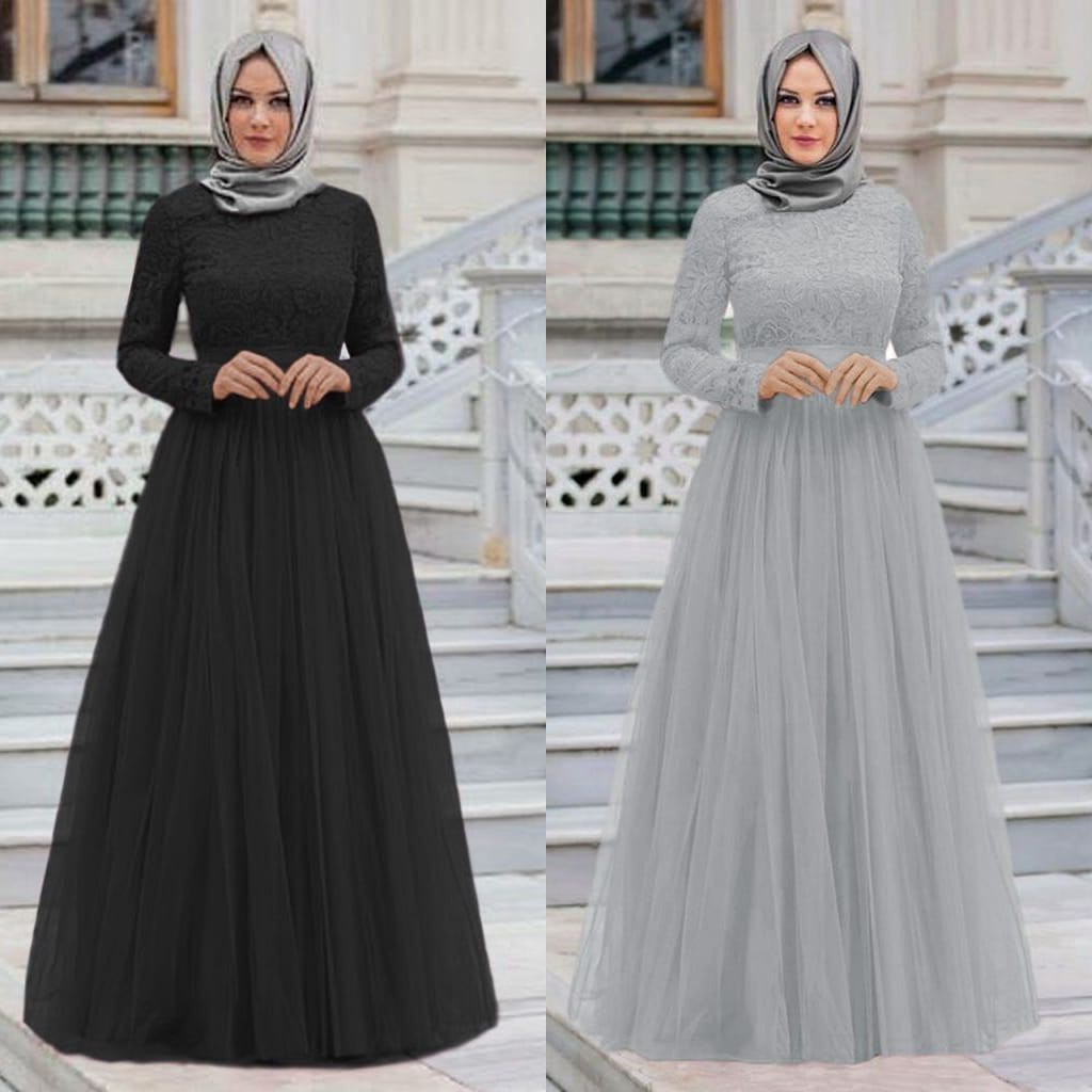 ALMAER MAXI DRESS READY 3UKURAN  / MAXI PESTA BRUKAT ALMAER / MAXI KONDANGAN vV-8