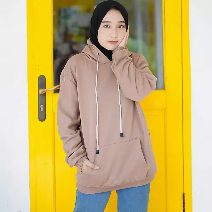 Hoodie  Mocca Polos Tebal &amp; Lembut | Dhea Fashion