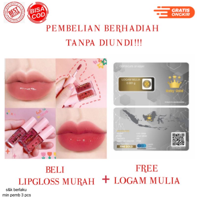 [COD &amp; READY STOCK] LIP GLOSS MURAH | LIP GLOSS BENING TRANSPARAN | LIP OIL | PINKFLASH