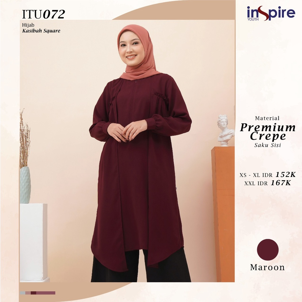 Inspire Tunik ITU 72 Bahan Premium Crepe Atasan Wanita Fashion Muslimah Kekinian