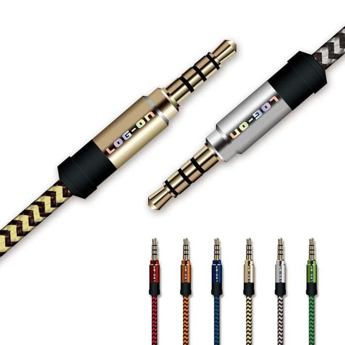 KABEL AUX AUDIO METAL SHELL 3.5MM - CABLE AUDIO CB-AU1 - 150CM LOG-ON