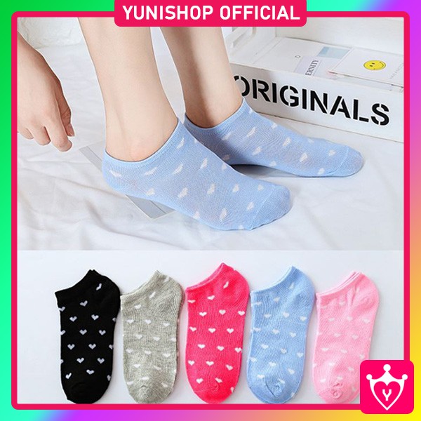 Kaos Kaki Ankle Motif Love Korea Import Ankle Cute Semata Kaki Import / TV-39