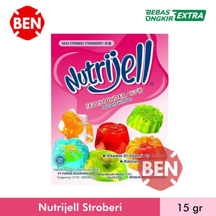 

Nutrijell Stroberi 15g 15gr 15 g gr gram - Nutri Jell Strawberry Box TERUJI Kode 626