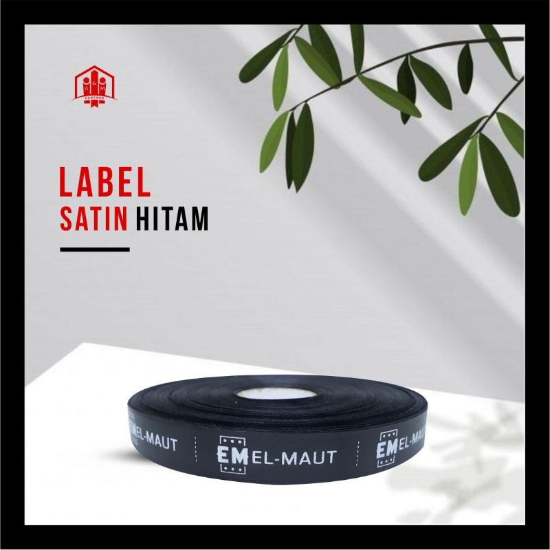 

label satin hitam label baju