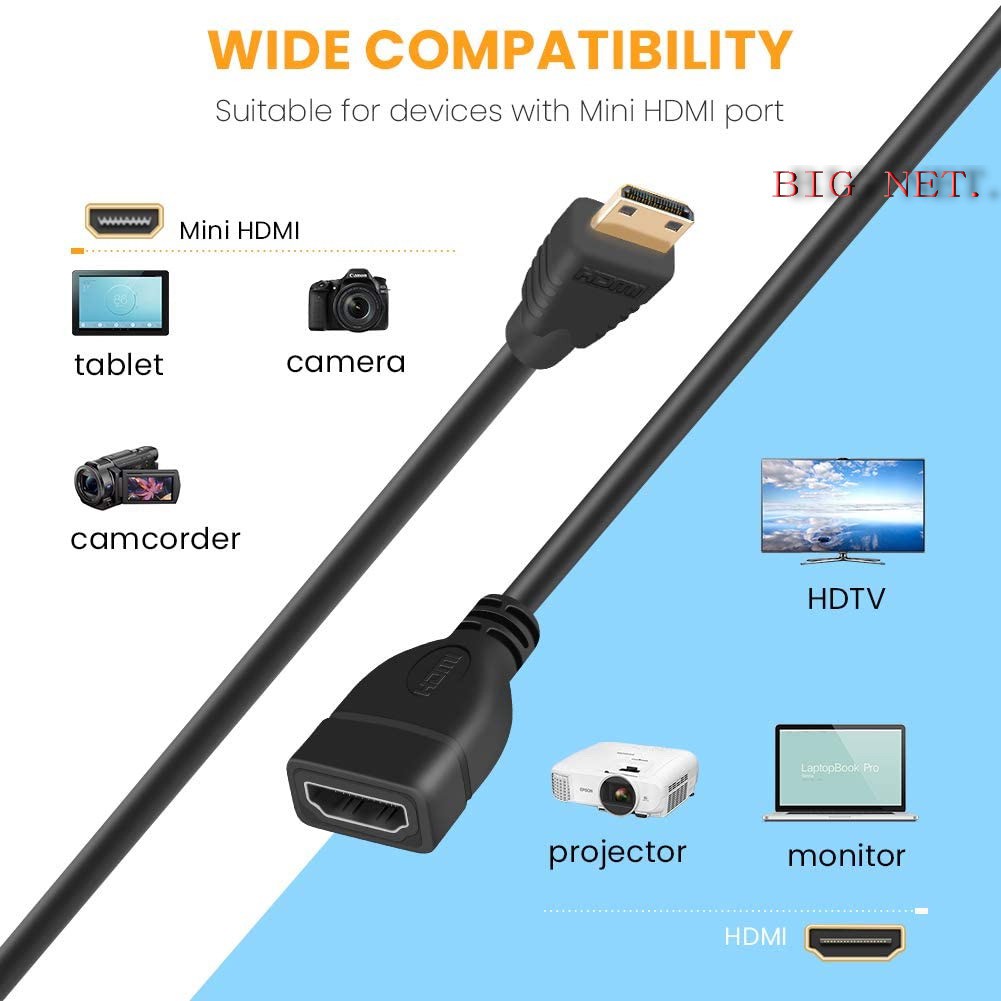 Kabel Mini HDTV To HDTV Female-15cm/ CABLE MINI HDmi TO HDmi.F-15CM