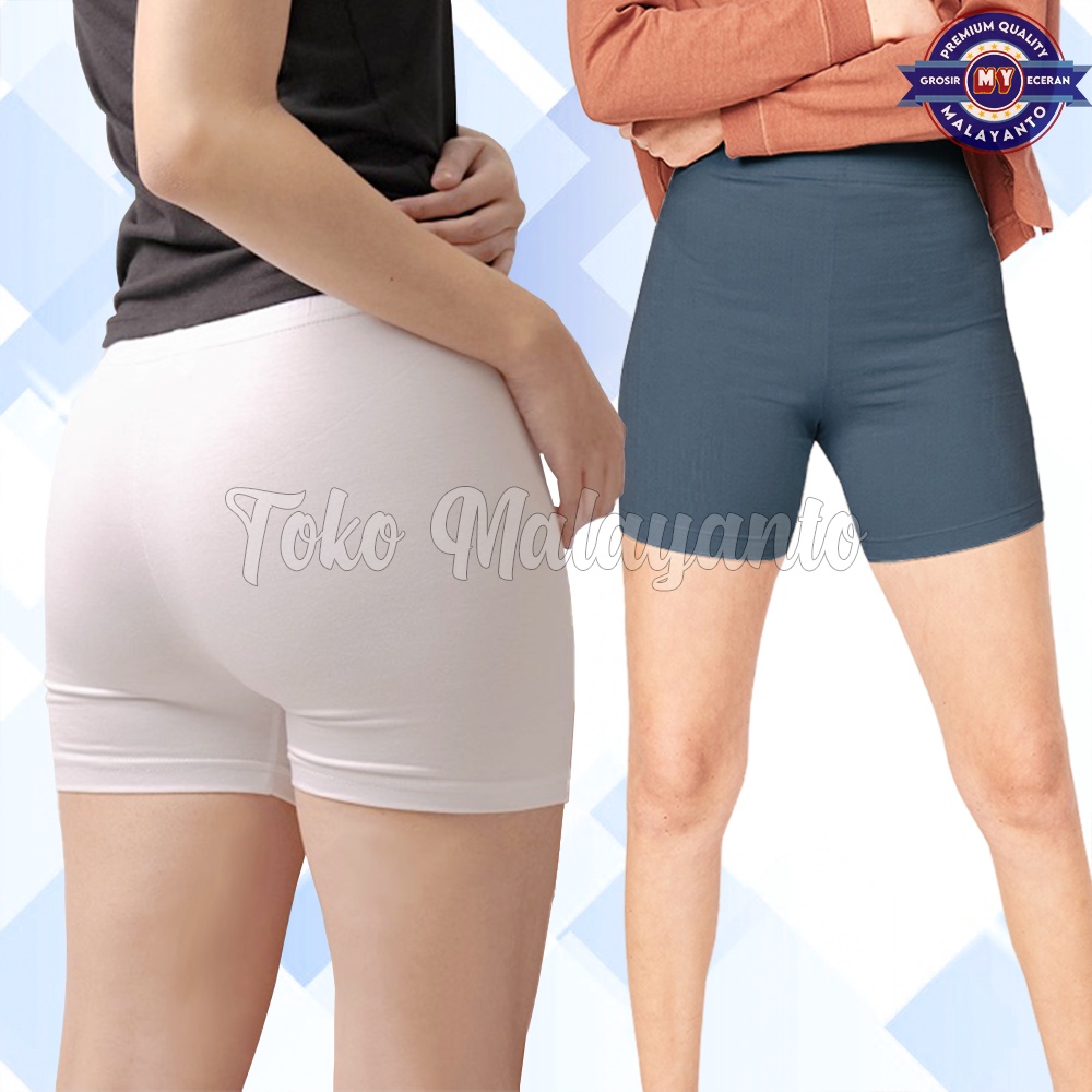 Short Pants Legging Wanita Polos Lejing Pendek Celana Dalaman Ketat Sport Stretch Perempuan Olahraga
