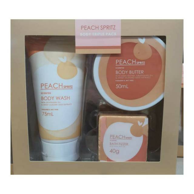 

Peach Spritz Body Triple Pack Gift Set Kado Valentine Gift Set Import Australia Original