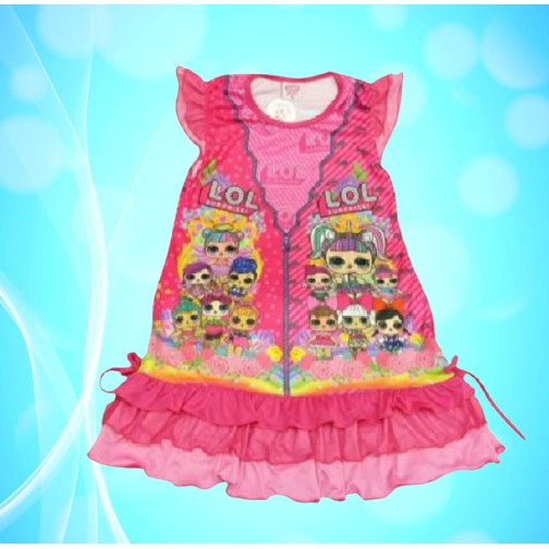 DRESS KAOS ANAK PEREMPUAN BAJU DASTER FROZEN DA11P LOL