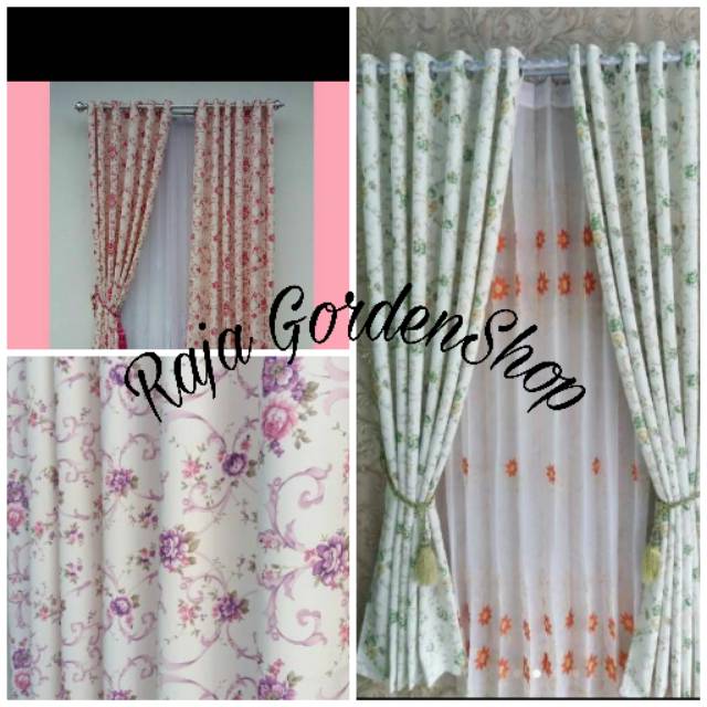 Gorden gordyn hordeng shabby series sahara bolak balik warna pink hijau ungu