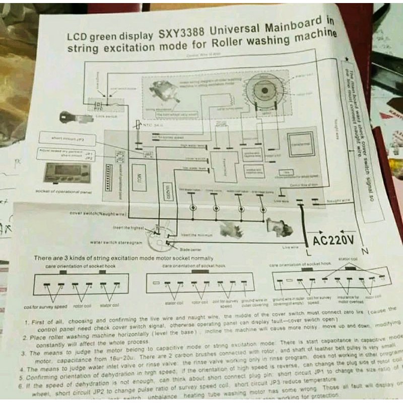 MODUL PCB SXY-3388 MESIN CUCI UNIVERSAL FRONT LOADING