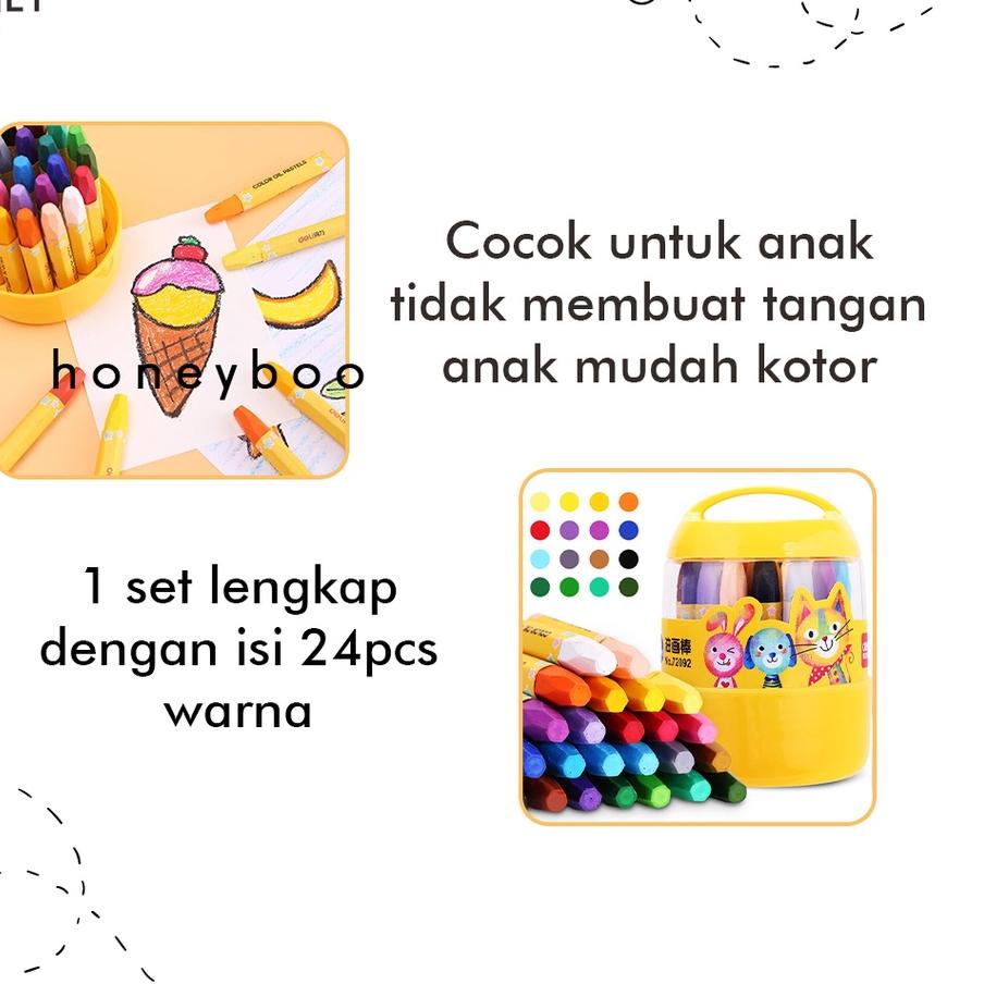 

ㅝ Honey Boo - Crayon Anak Mewarnai 24 Warna Krayon Oil Pastel Desain Barrel HOT ITEM 4081 ♛