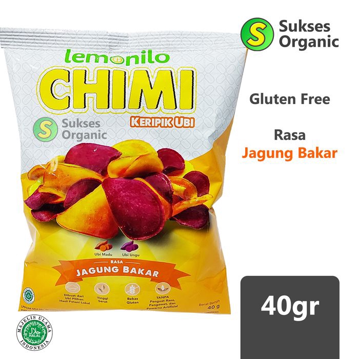 Keripik Ubi Chimi Rasa Jagung Bakar Gluten Free | 40gr | Lemonilo
