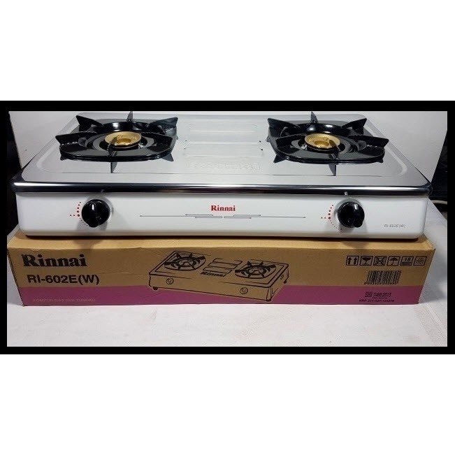 RINNAI KOMPOR GAS RI-602EW 2 TUNGKU WHITE STAINLESS