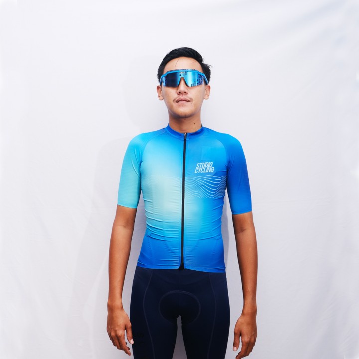 Jersey Sepeda SCID Shorts Sleeve Jersey Echo Blue