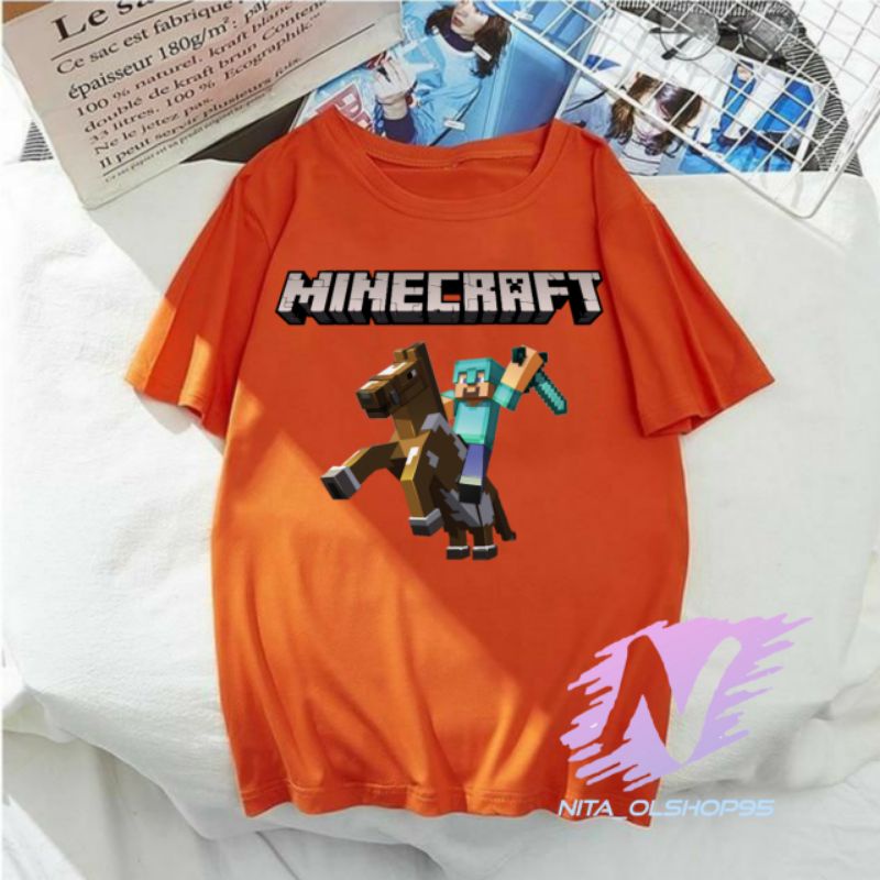 kaos mine craft terbaru baju anak minicraft karakter