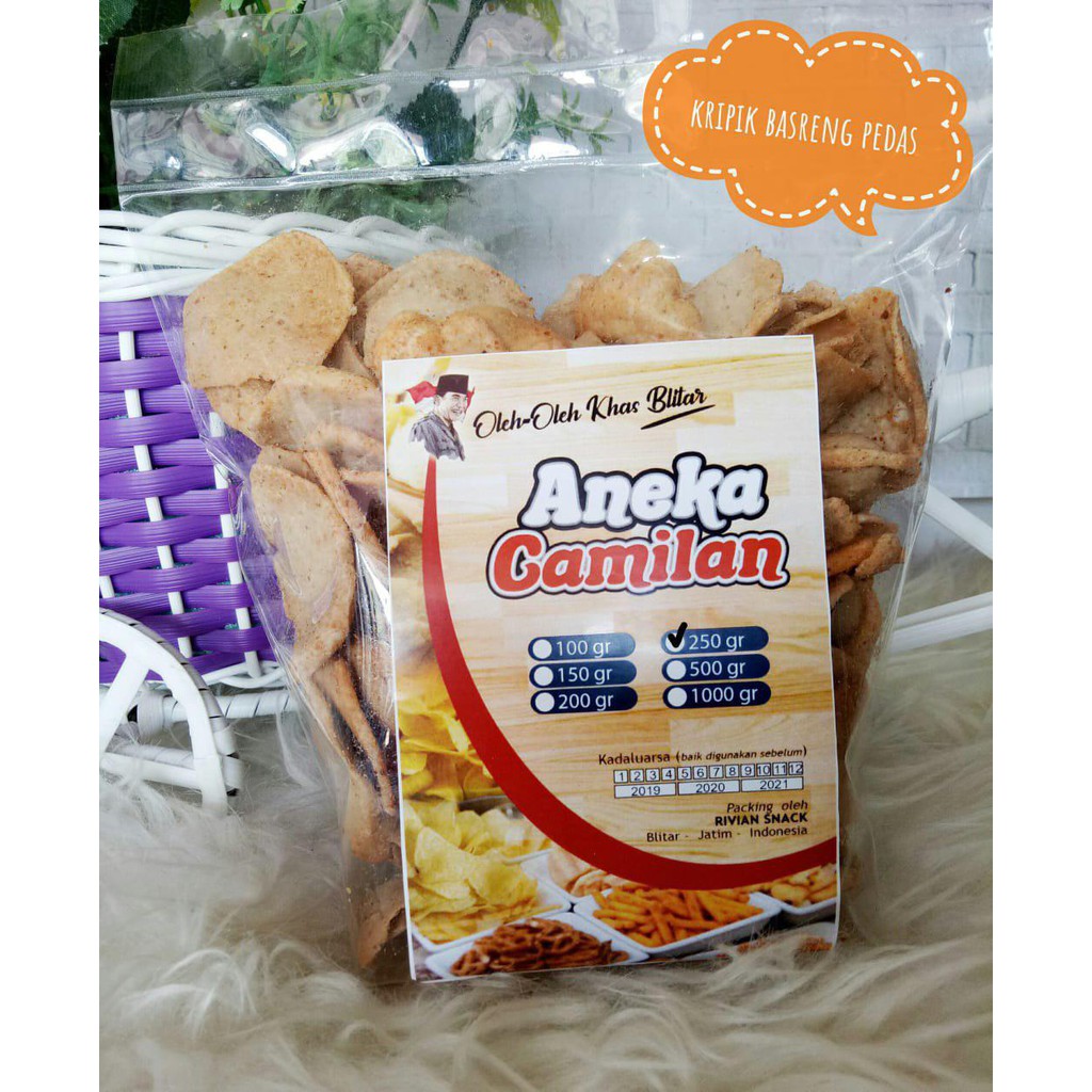 

Keripik Basreng pedas 250 g