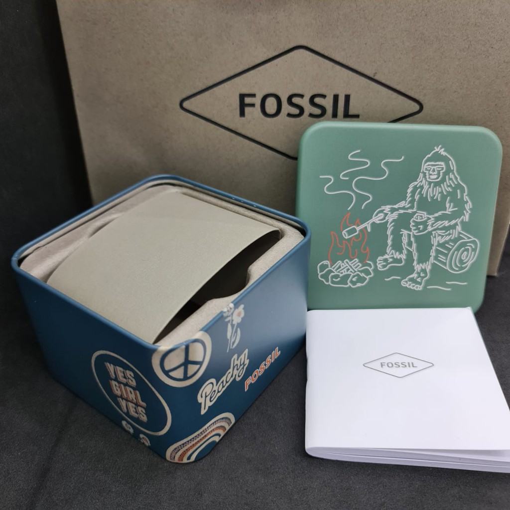KOTAK JAM TANGAN / BOX KALENG FOSSIL INCLUDE PAPER BAG DAN BUKU / TIN BOX / BOX ORIGINAL