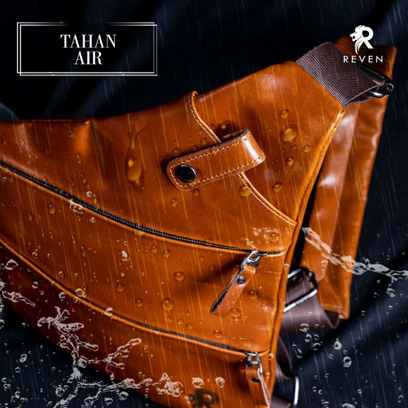 Tas Selempang Kulit Pria HELSINKI bag Branded Original Kulit Sapi Asli Terbaru