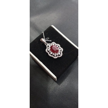 liontin batu permata rubby ikat perak