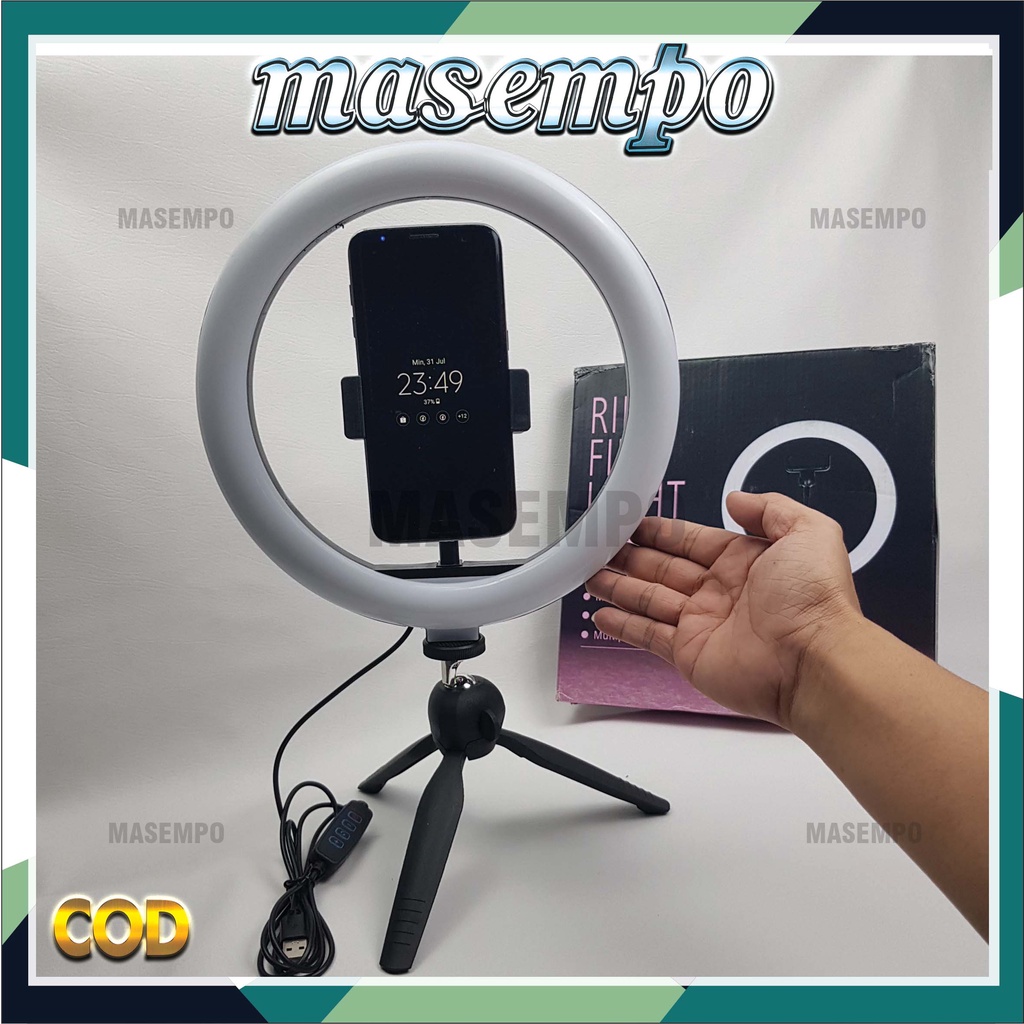 Ring Light 26cm  + Tripod meja  - Lampu Makeup - Lampu Selfie - Lampu Vlog