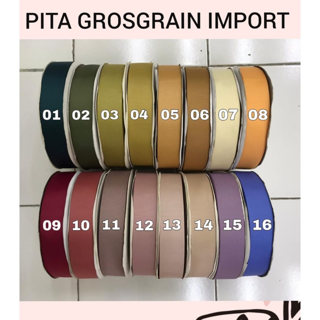 10 YARD &amp; 25 YARD -  1.CM  | PITA GROSGRAIN IMPORT PREMIUM |  GGS  3/8&quot;