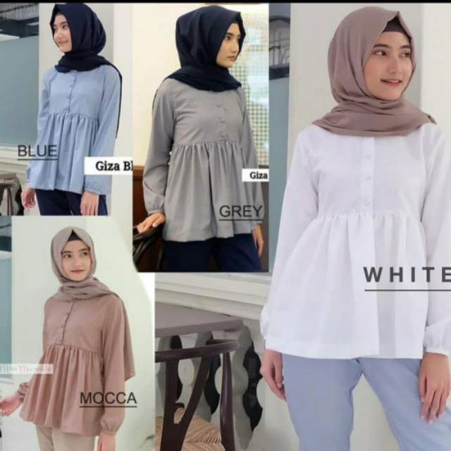 BAJU MUSLIMAH WANITA TUNIK PUTIH