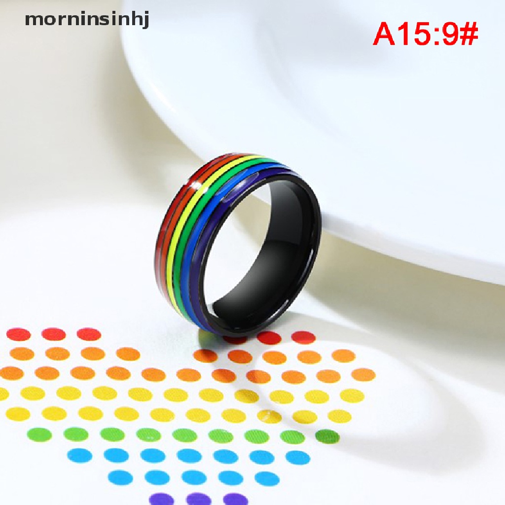 Mor Cincin Stainless Steel Warna Pelangi Untuk Wanita