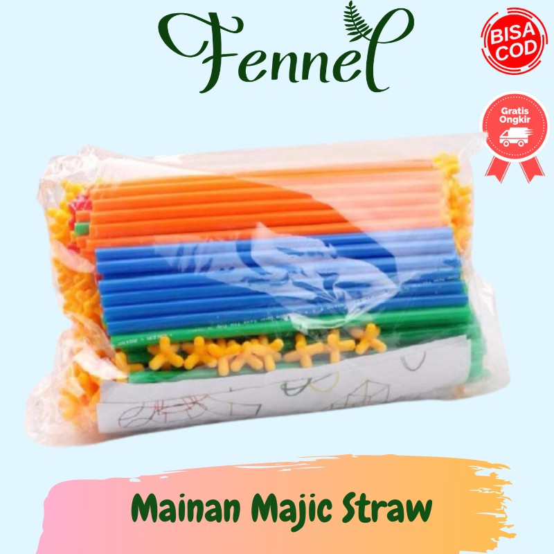 Majic Straw Mainan Bangunan 4D