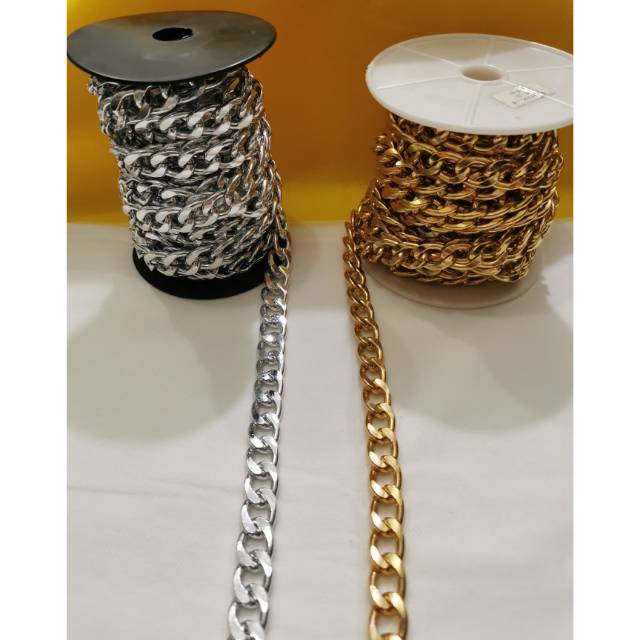 RANTAI SILVER GOLD UNTUK PEGANGAN TAS,KALUNG UK. 4,0