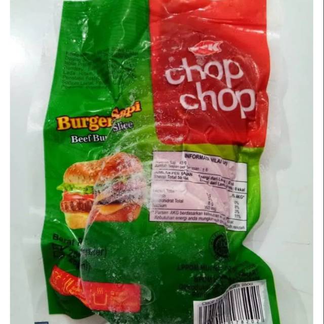 

Chop chop burger sapi 10s 250gr