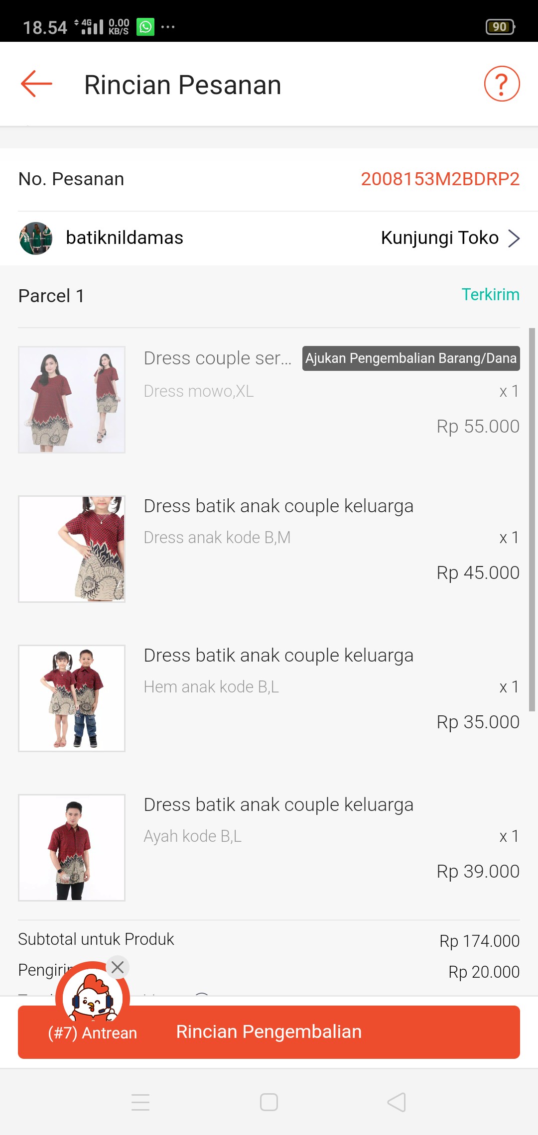 Dress Batik Anak Couple Keluarga