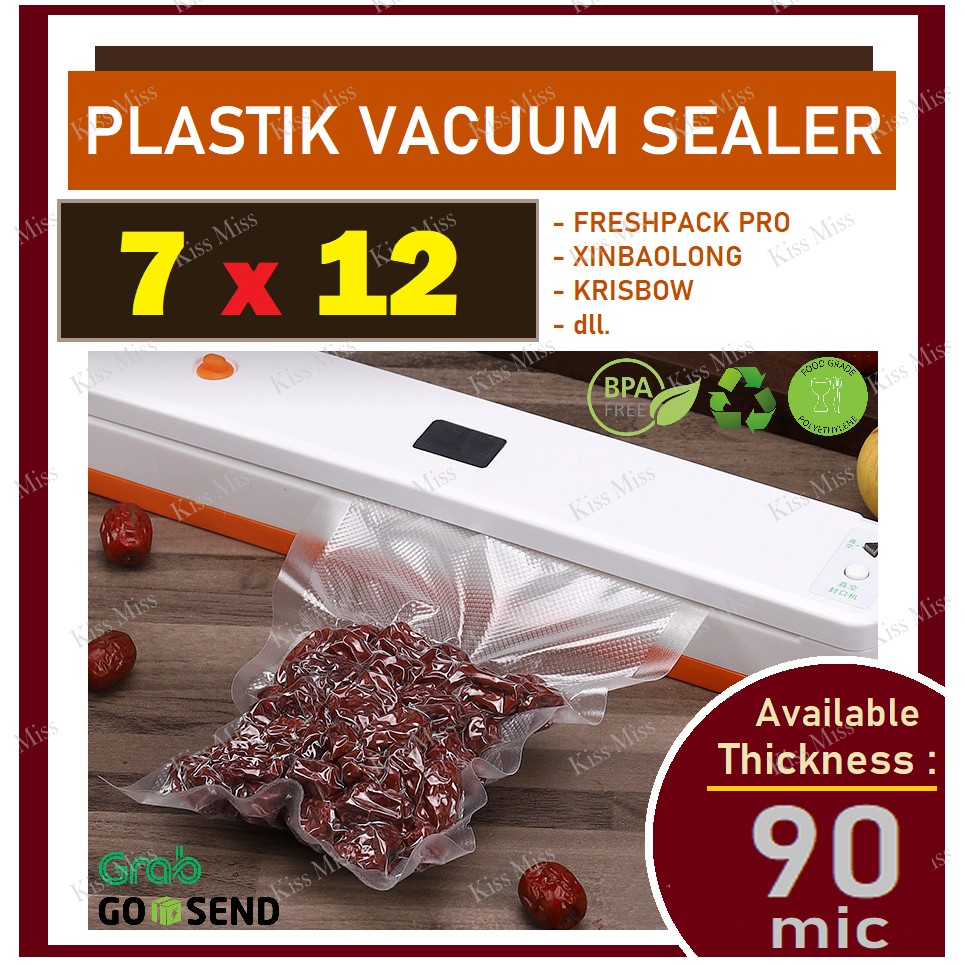 Plastik Vacuum Bag Embossed / 7x12cm / Vakum Sealer / Vacum / Plastik makanan / vakum / emboss