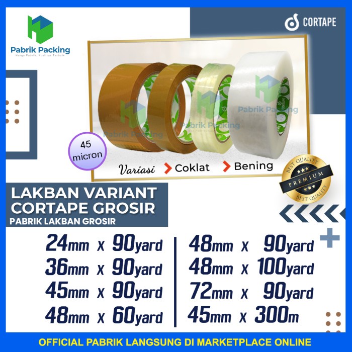 

Mudah Lakban Cortape Jumbo Ukuran 45Mm X 300M Murah Satuan Diskon
