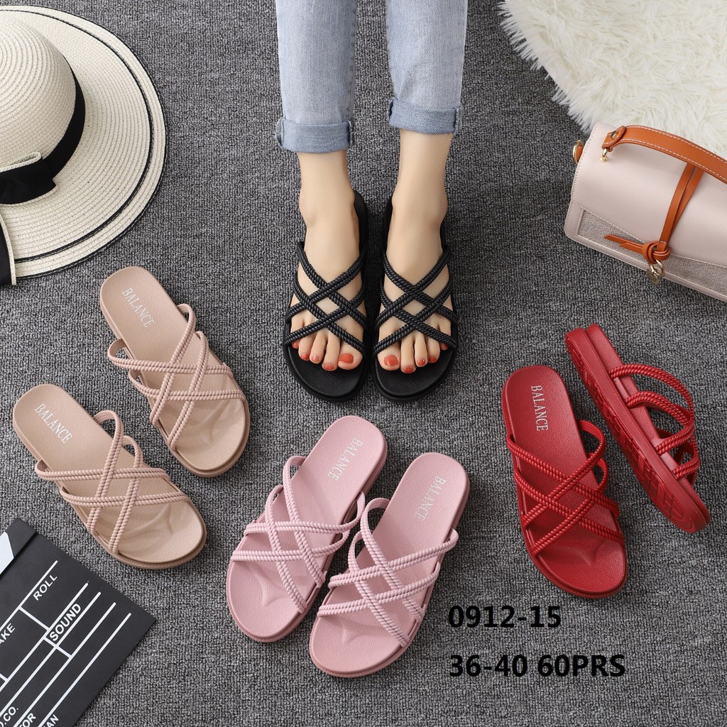 Balance 0912 15 Sandal Wanita Jelly Tebal Original Wedges Empuk Lentur Cantik Nice Diskon Promo