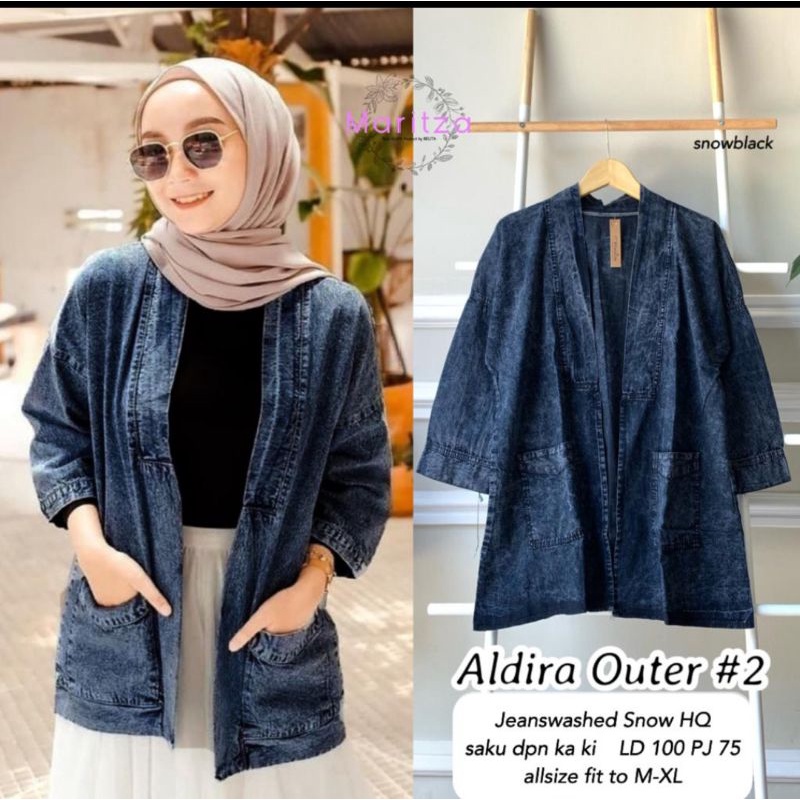 Aldira Outer Jeans by Maritsa Bahan Premium Saku Depan