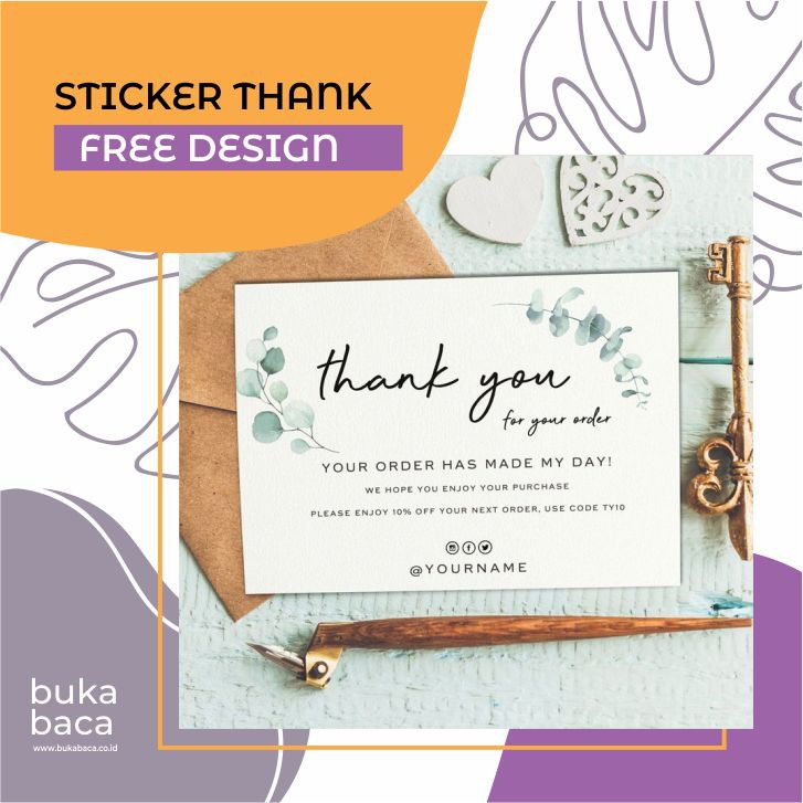 

[BUKABACA] STICKER LABEL THANK YOU STICKER CUSTOM CROMO STICKER LOGO PRINT LOGO UCAPAN TERIMA KASIH