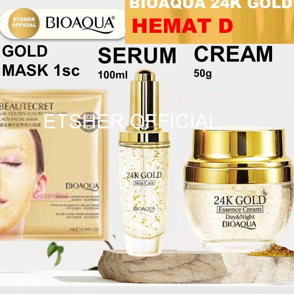 Q-11 PAKET BIOAQUA 24k Gold SKIN CARE Murah Original 574WTU
