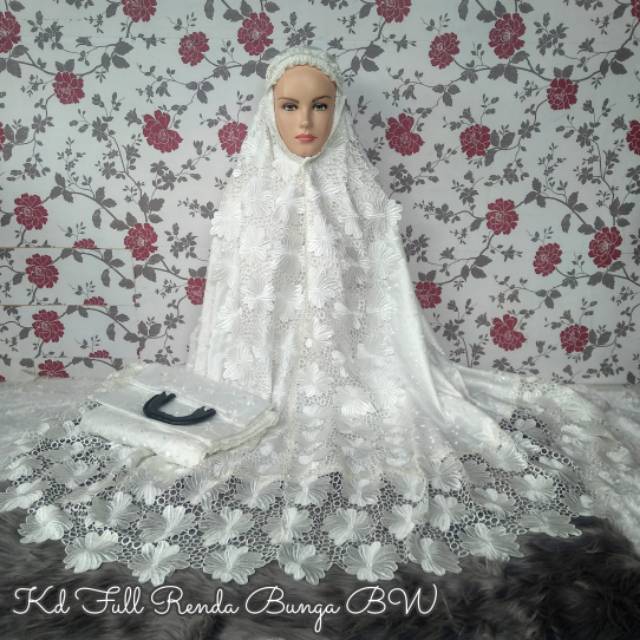 Mukena Prada renda bunga bw //mukena bordir