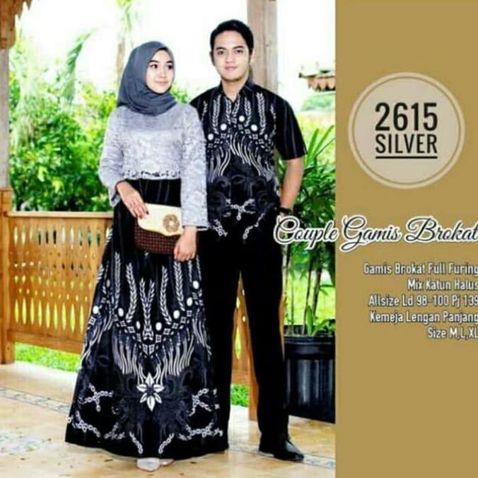 PRODUK READY... COUPLE GAMIS BROKAT 2615 SARIMBIT BATIK GAMIS BROKAT COUPLE KEMEJA MURAH