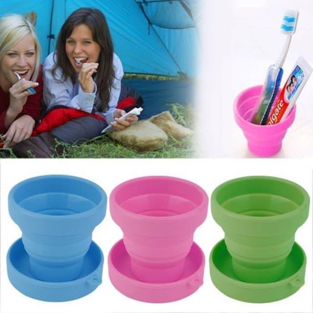 GELAS LIPAT SILIKON CANGKIR GELAS TARIK SILICONE PORTABLE TRAVEL CUP