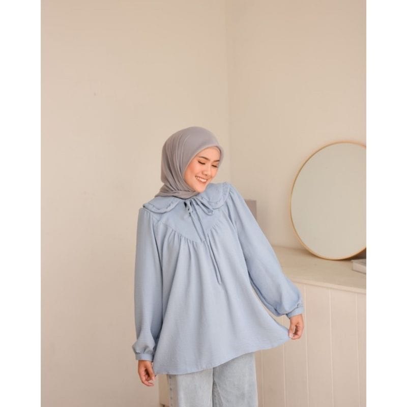 Tq88indonesia Baju Blouse Wanita Terbaru /  Lavita Blouse CRINCLE / Blus / Baju Atasan Wanita Kekinian